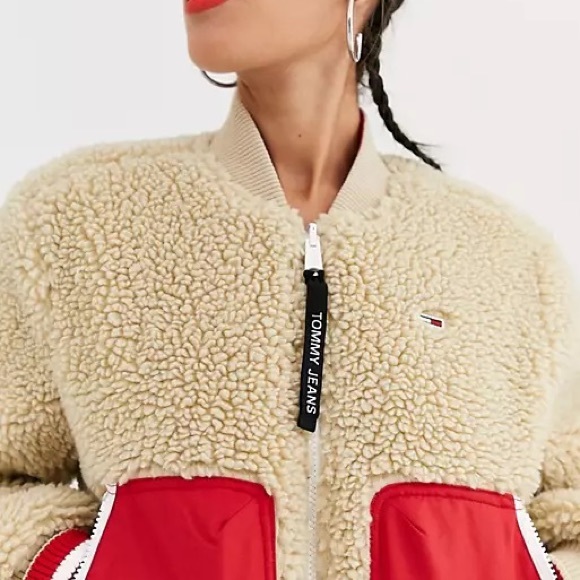 TOMMY JEANS Reversible Colorblock Sherpa Bomber Jacket - Small - Picture 2 of 6